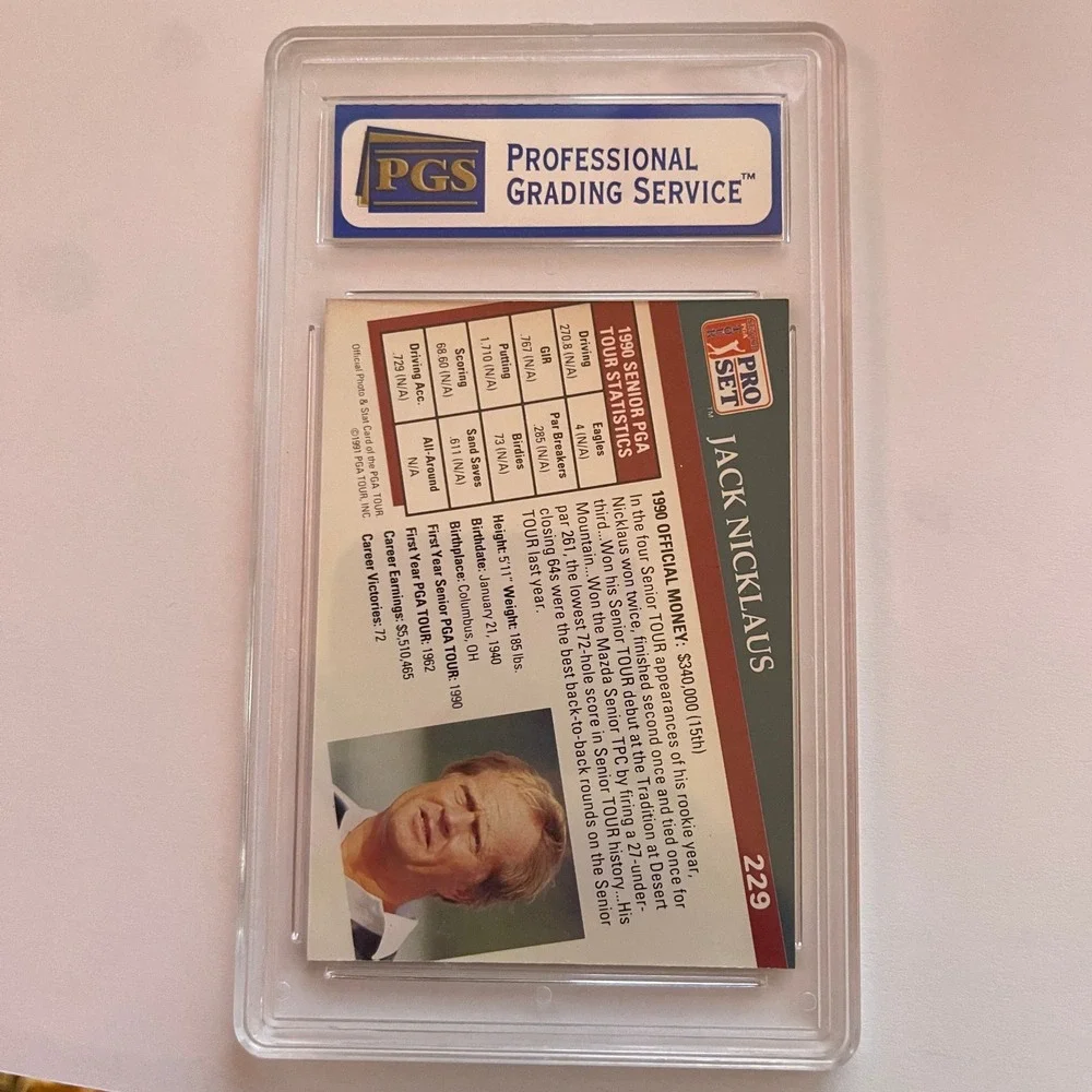 1991 Pro Set Jack Nicklaus Golf Card #229‎ PGS NM-MT 8 Graded Official PGA Tour